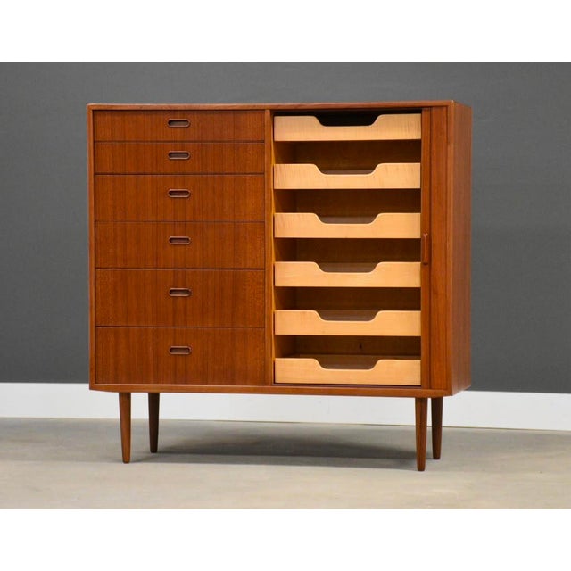 1960s 1960s Danish Modern Svend Madsen Style Teak Armoire Dresser For Sale - Image 5 of 10