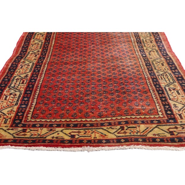 Vintage Red Persian Mahal Rug, 03'06 X 10'00 For Sale - Image 4 of 10