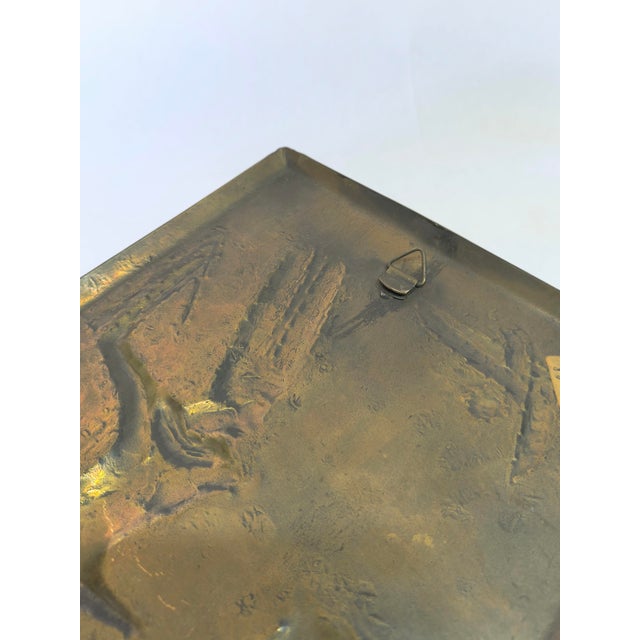 Vintage Egyptian Iconography Brass & Copper Relief Wall Art God of Fertility 11" For Sale - Image 9 of 10