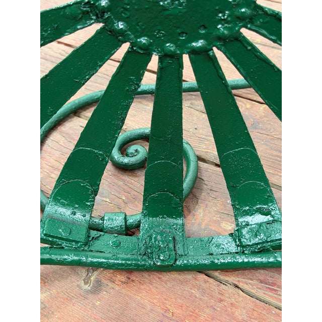 Francois Carre Iron Sunburst Garden Chairs, Set of Four For Sale - Image 16 of 18