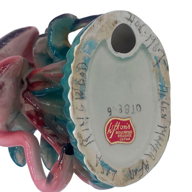 Ceramic Mid 20th Century Mother & Daughter Pink Flamingo Ceramic Tabletop Statue by Leftons For Sale - Image 7 of 7