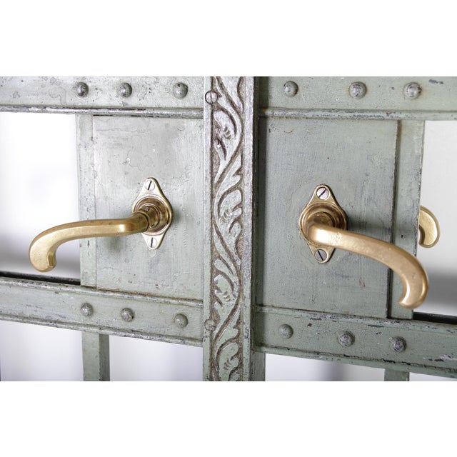 Antique Green Iron Wrought Double Doors, 1880s, Set of 2 For Sale - Image 11 of 18