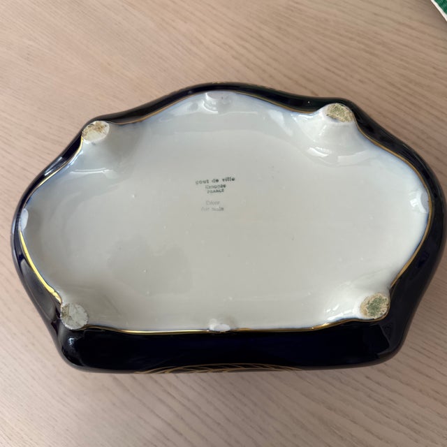 Metal 1970s Extra Large Limoges Hand Painted Jewelry and Trinket Box For Sale - Image 7 of 9