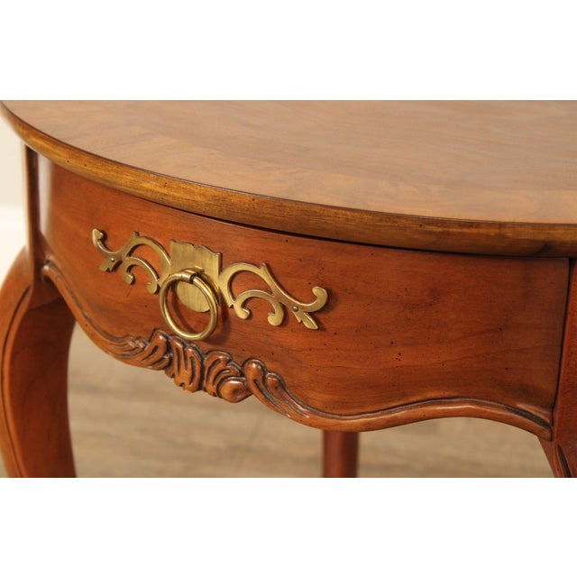 Baker Furniture French Country Style Walnut Side Table For Sale - Image 9 of 18