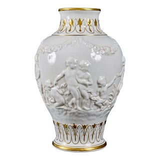 19th Century Italian Glazed Ceramic Vase from Capodimonte For Sale
