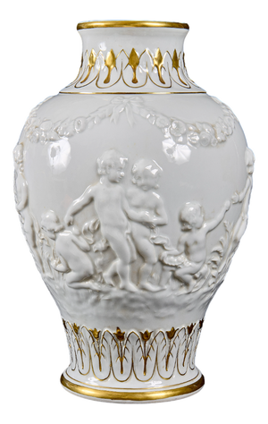 19th Century Italian Glazed Ceramic Vase from Capodimonte