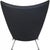 CH445 Wing Chair in Black Bizon Leather by Hans Wegner, 2000s For Sale - Image 6 of 9
