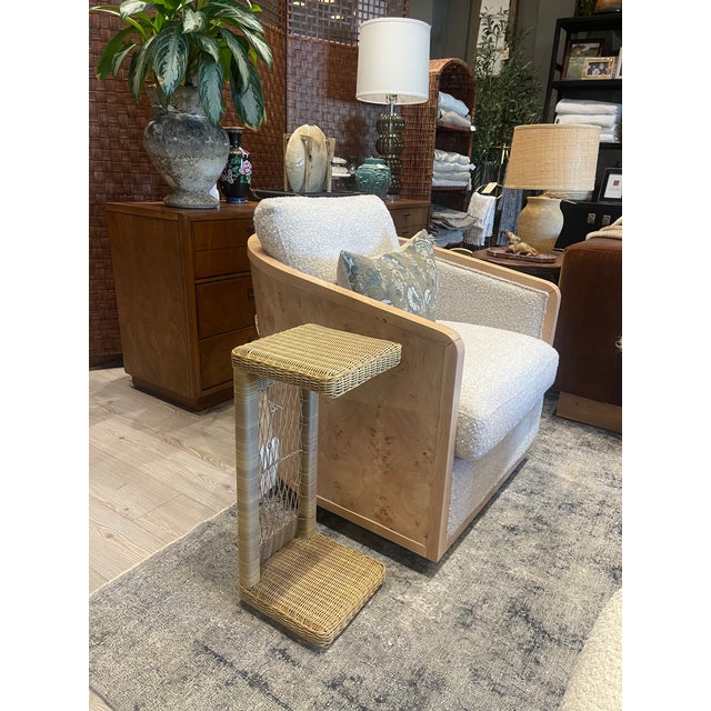 Made Goods Indoor/Outdoor Wicker Drink Table For Sale - Image 4 of 6