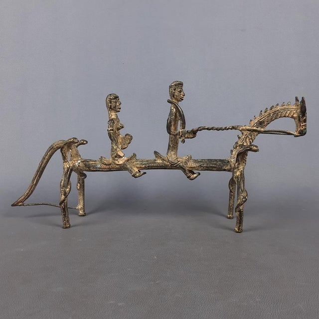 African Bronze Sculpture Horse with Warriors, Early 1900s For Sale - Image 17 of 17
