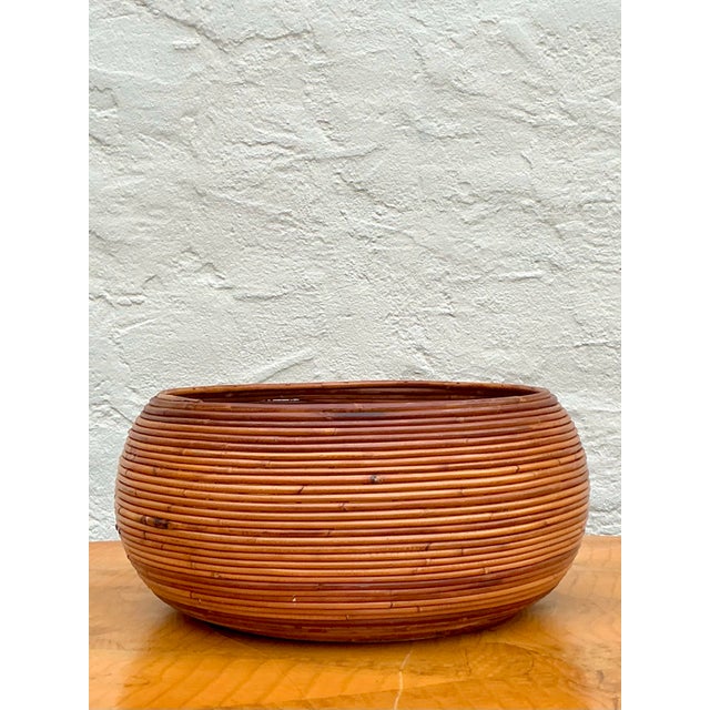 Vintage Boho Monumental Pencil Reed. Basket For Sale - Image 12 of 12