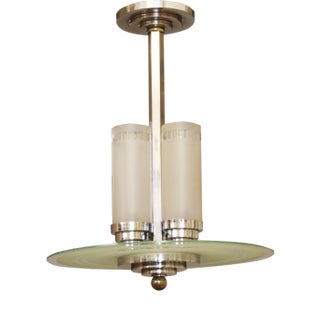 Art Deco Pending Lamp attributed to Henri Petitot for Atelier Petitot, 1930s For Sale