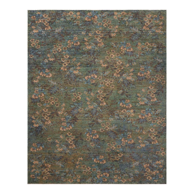 Loloi Winchester Seafoam Green / Teal 10'-0" x 10'-0" Square Area Rug For Sale
