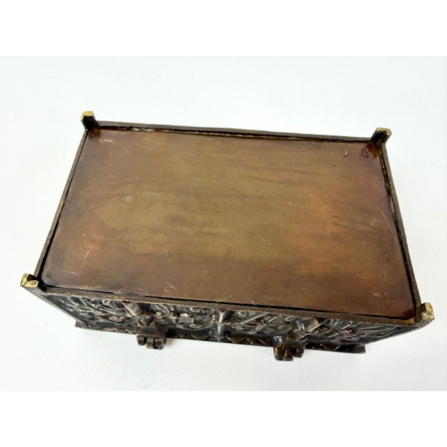 Antique Gothic Revival Bronze Jewelry Box with Religious Scenes, 1890s For Sale - Image 11 of 12