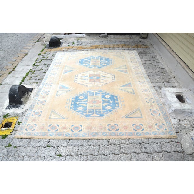 1960s Vintage Oushak Floor Wool Rug For Sale - Image 11 of 11