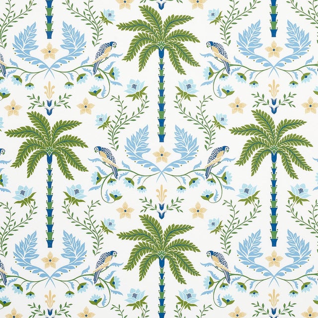 Not Yet Made - Made To Order Sample - Schumacher Island Palm Indoor/Outdoor Fabric in Blue & Green For Sale - Image 5 of 5