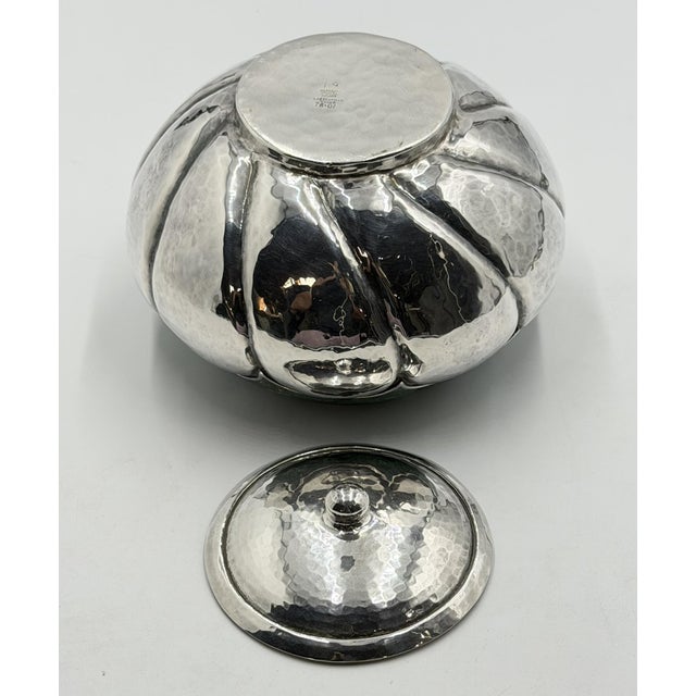 Mid 20th Century Los Castillo Taxco Malachite Silver Plate Lidded Bowl, Mexican Modernist Silver For Sale - Image 16 of 18