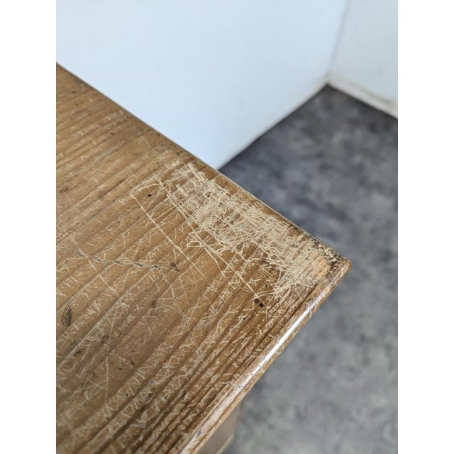 Wood Directoire Style Sideboard in Canted Pine For Sale - Image 7 of 8