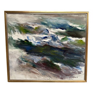 Johny Colebring, Abstract Composition, 1978, Oil Painting on Canvas, Framed For Sale