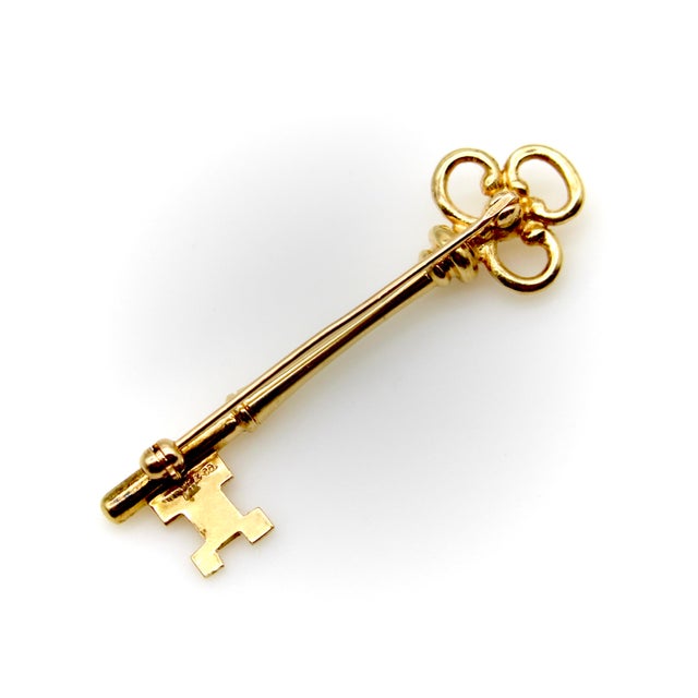 Metal Vintage 14k Gold Tiffany & Co. Key Brooch For Sale - Image 7 of 10