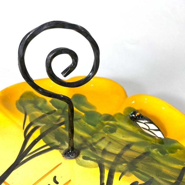 Mid 20th Century French Provençal Mid-Century Majolica Cicada Cheese Plate For Sale - Image 5 of 10