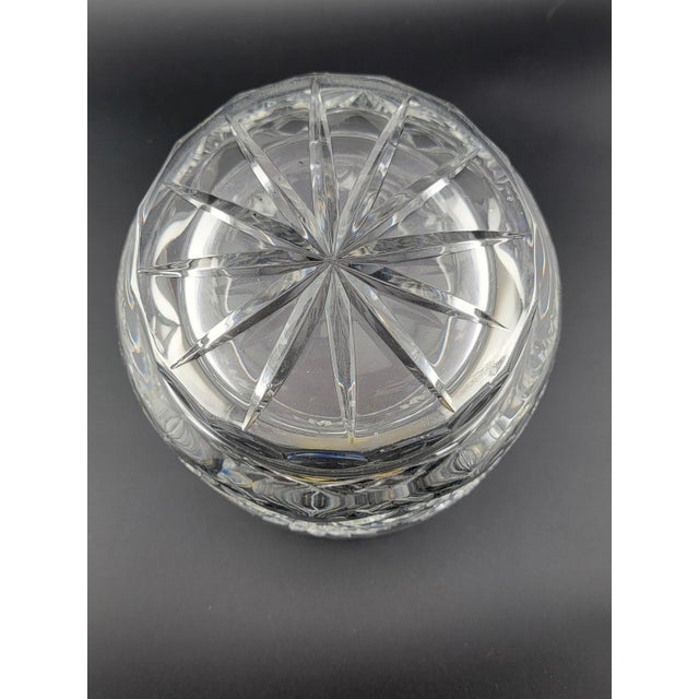 Vintage Illusions 24% Full Lead Crystal Clear Footed Bowl Hand Cut Germany For Sale - Image 10 of 12