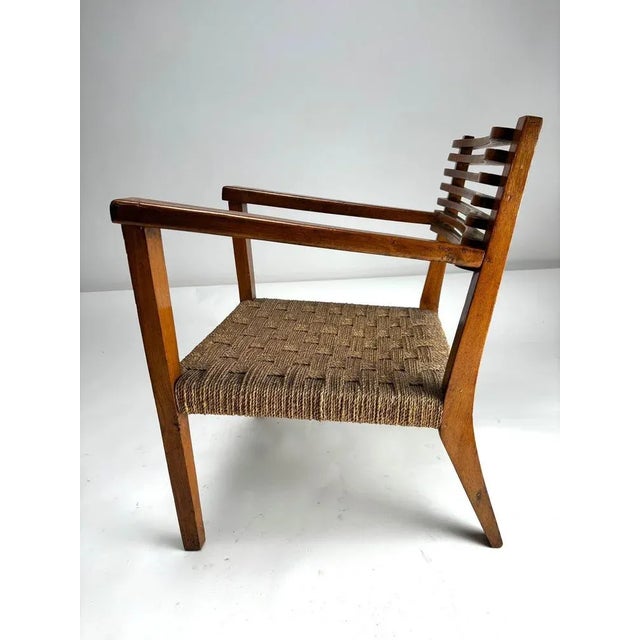 Vintage Italian Wood and Rope Armchair, 1930s For Sale - Image 6 of 10