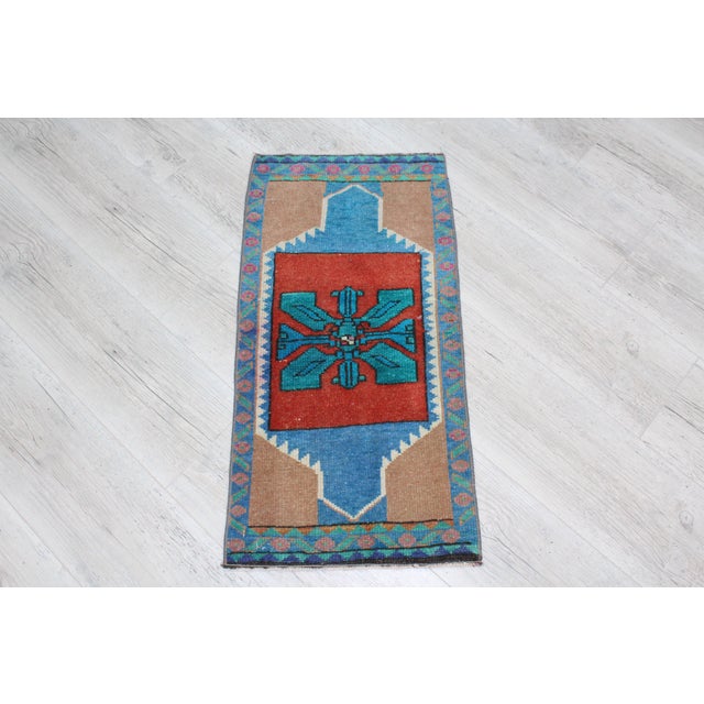 Vintage Anatolian Turkish Kitchen Rug -15.5"x30.5" For Sale - Image 9 of 9