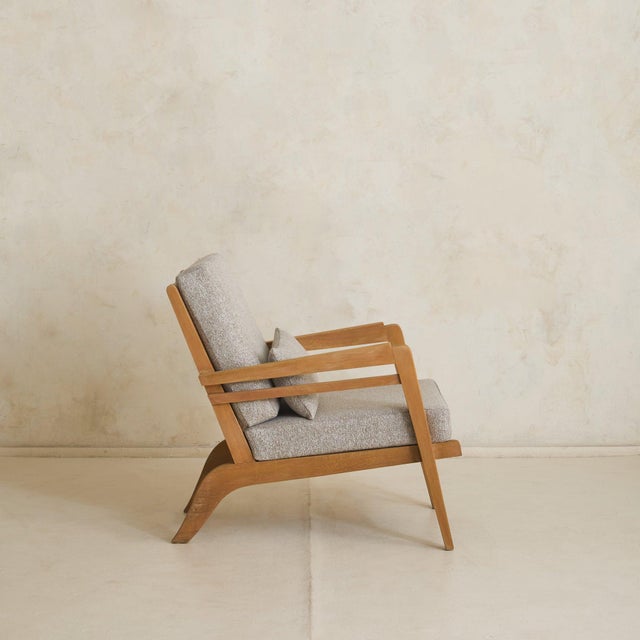 1940s French Lounge Chair + Pillow in the Manner of René Gabriel, 1940s - 2 Available For Sale - Image 5 of 11