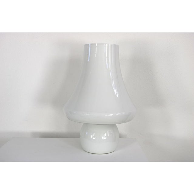 Large Mushroom Table Lamp in White Murano Glass from De Majo, 1960s For Sale - Image 4 of 16