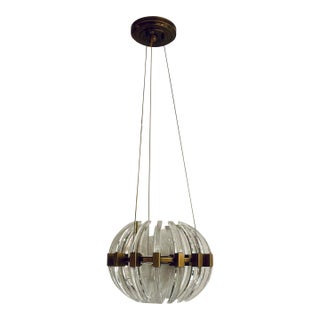 Currey & Company Modern Small Brass and Glass Coquette Chandelier For Sale