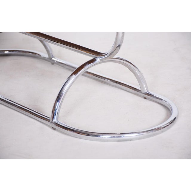 Bauhaus Flower Stand in Oak & Chrome, Czech, 1930s For Sale - Image 9 of 15