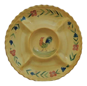 Vintage Handpainted Rooster Serving Platter