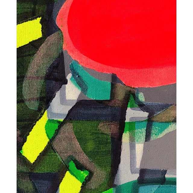 Textile Max Manning “Untitled (CVS175)” Contemporary Pink, Green, & Teal Geometric Abstract Painting, 2020 For Sale - Image 7 of 8