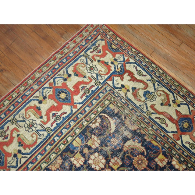 Persian Early 20th Century Traditional Orange Blue Color Persian Open Medallion Room Size Rug For Sale - Image 3 of 6
