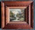 Vintage mid century landscape oil painting of the Sierra Nevada mountain range. In vintage wood frame with burlap liner....