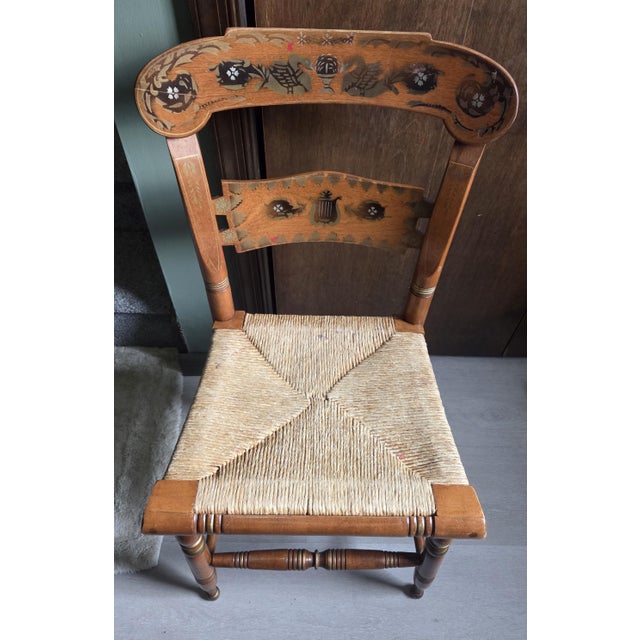 American Vintage Classic Circa 1970s Ethan Allen Button Back Hitchcock Style Side Chair For Sale - Image 3 of 17