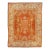 Late 19th Century Orange Antique Turkish Oushak Wool Rug Handmade With Medallion Design For Sale