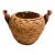 Vintage Asian Ikebana Bamboo Basket With Parrot Handles For Sale