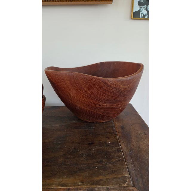 Wood Mid 20th Century Danish Modern Sculptural Teak Caesar Salad Bowl Set, 5 Pieces For Sale - Image 7 of 15