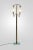 This floor lamp was produced in Italy in the 1950s. It is made of brass and has 2 opaline glass shades and a crystal glass...