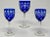 1940s Cobalt Cut to Clear Czech Crystal Hock Wine & Cordial Glasses - 21pc.Set For Sale - Image 4 of 12