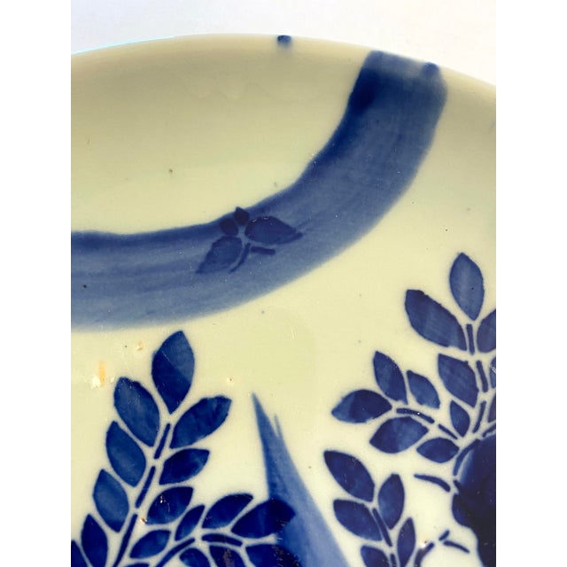 Mid 19th Century Antique Japanese Edo 19th Century Pair of Blue and White Plates For Sale - Image 5 of 6