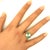 Emerald Diamond Platinum & 18k Yellow Gold Ring, Size 6 For Sale In Los Angeles - Image 6 of 6