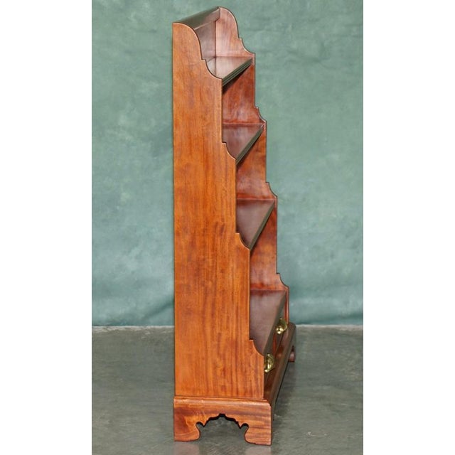 Regency Style Hardwood Waterfall Dwarf Library Bookcases, 1950, Set of 2 For Sale - Image 10 of 18
