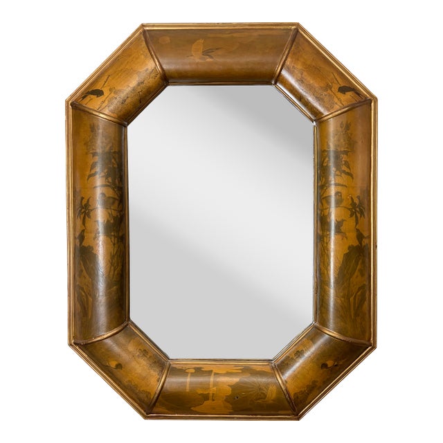 Asian Style Gilt Octagonal Mirror For Sale