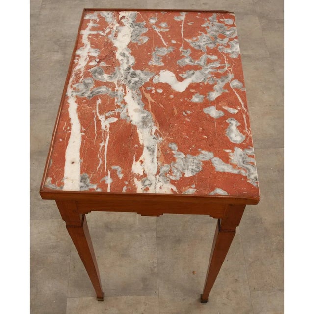 French 19th Century Directoire Red Marble Table For Sale - Image 4 of 9