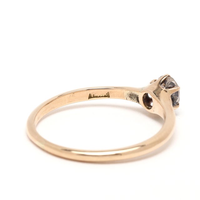Antique Victorian .40ctw Diamond Engagement Ring, 14k Yellow Gold, Rs 6.25 For Sale - Image 4 of 6