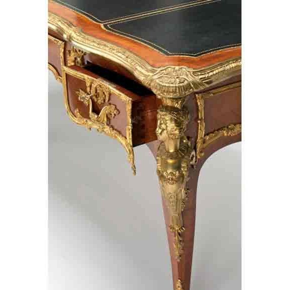 Late 19th Century Louis XV Style Gilt Bronze-Mounted Kingwood Bureau Plat Desk For Sale - Image 15 of 16