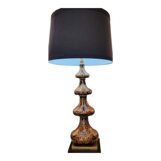 Late 20th Century Bradburn Gallery Hand Painted Table Lamp For Sale