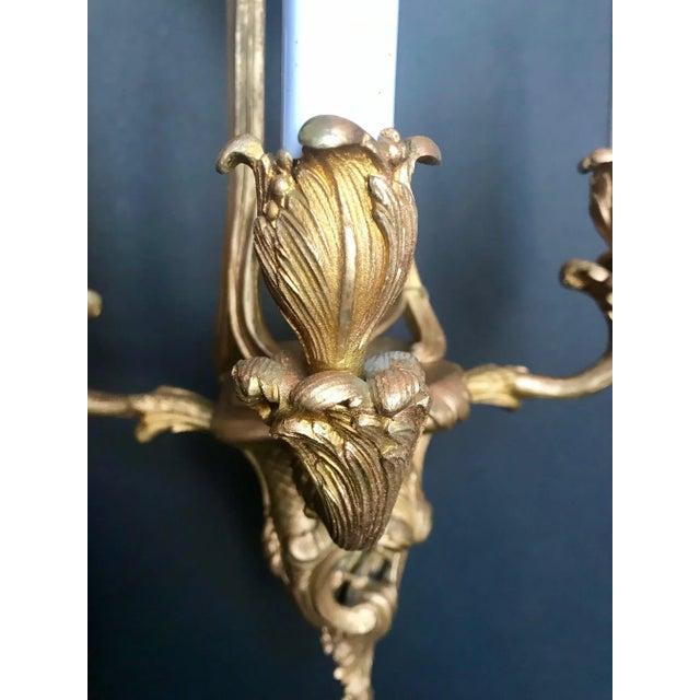 Late 19th Century French Gilt Bronze Six-Arm Louis XV Style Chandelier, Unwired For Sale - Image 12 of 13